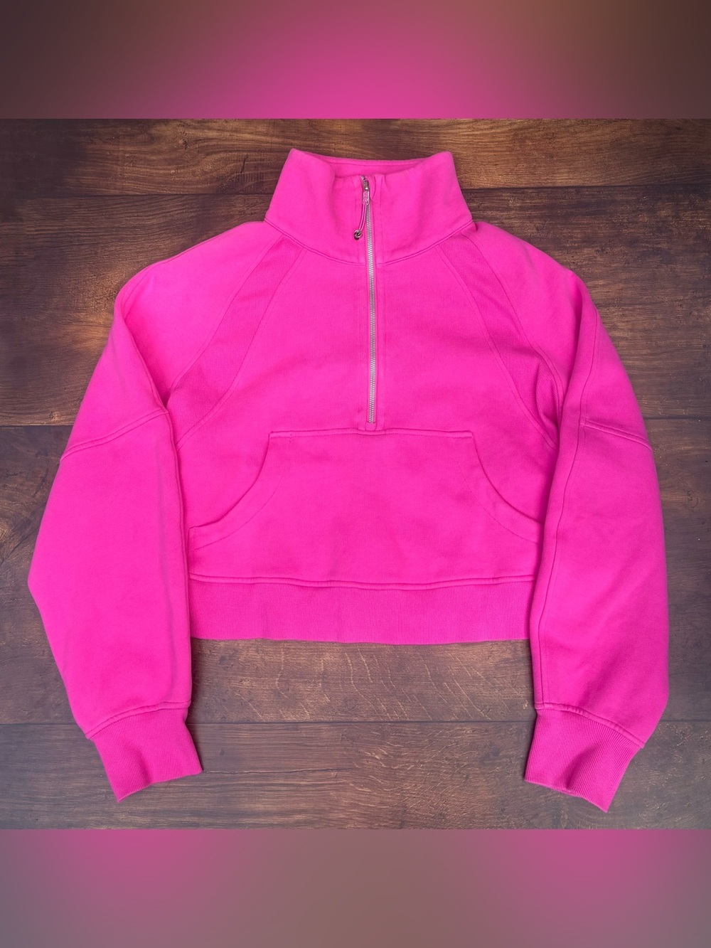 Lululemon Scuba Oversized Funnel Neck Half Zip Pullover In Sonic Pink Sz M/L